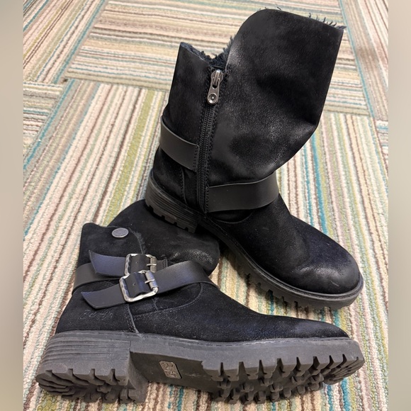 Blowfish Womens Randall Shearling Single Strap Boots Black - Picture 5 of 8